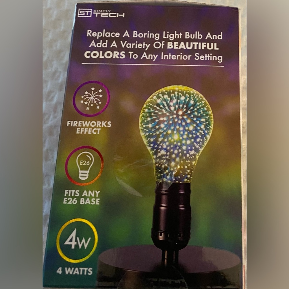 New Simply Tech fireworks interior light bulb 4w: A variety of beautiful colors